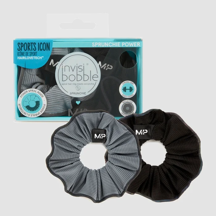 MP X Invisibobble® リフレクティブ パワー スプランチー - ブラック/アイスブルー - 2個入り