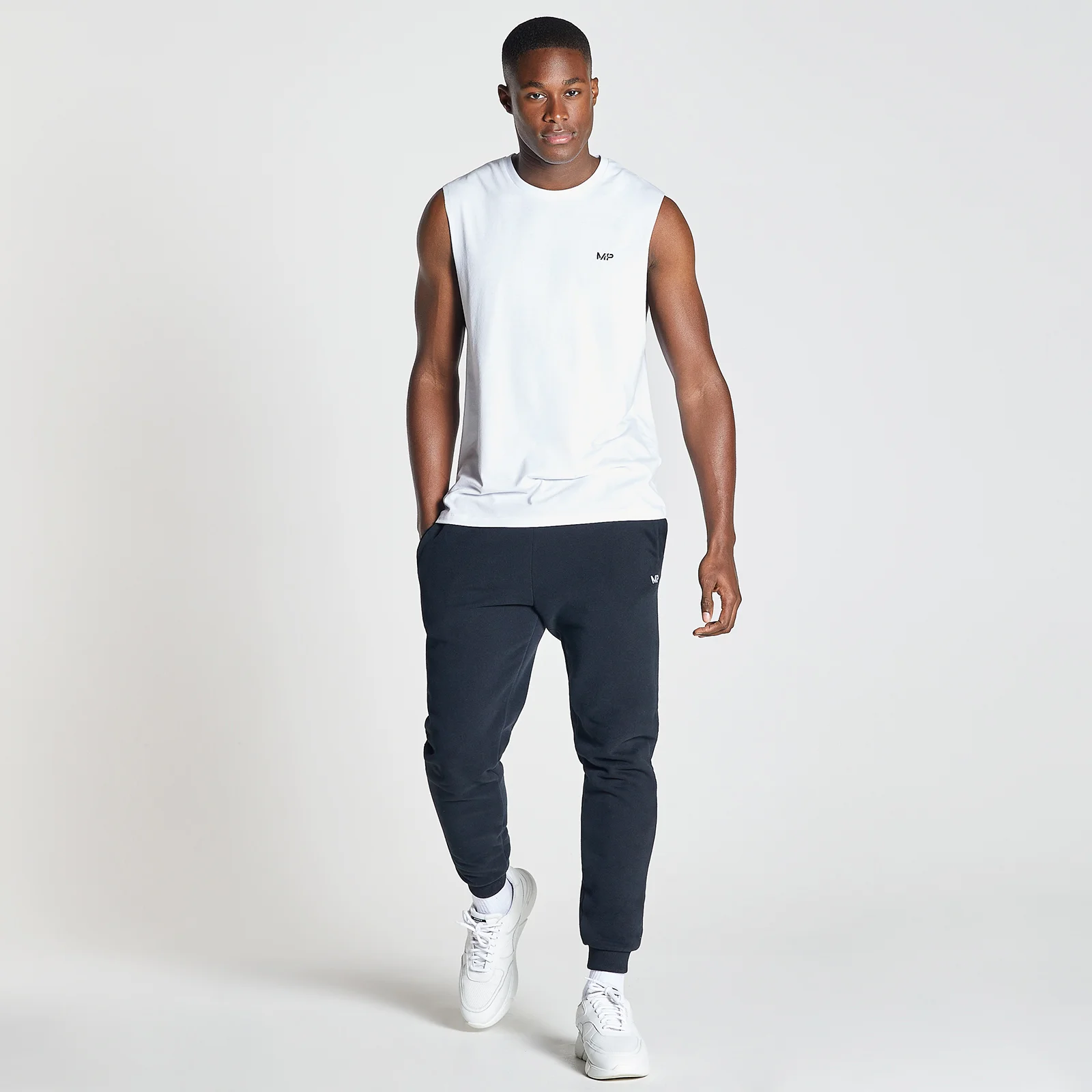 MP Men's Essentials Drirelease Drop Armhole Tank Top - White - XXS 画像 1