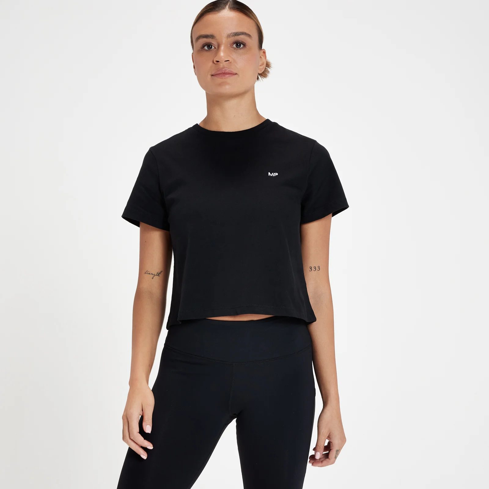 MP レディース レスト デー クロップ Tシャツ - ブラック - XXS 画像 1