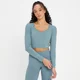 MP Women's Power Open Back Crop Top - ペブル ブルー