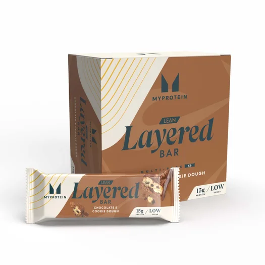 リーン レイヤード プロテイン バー - 6 x 40g - Chocolate and Cookie Dough