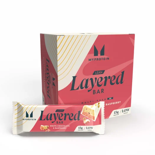 リーン レイヤード プロテイン バー - 6 x 40g - White Chocolate and Raspberry