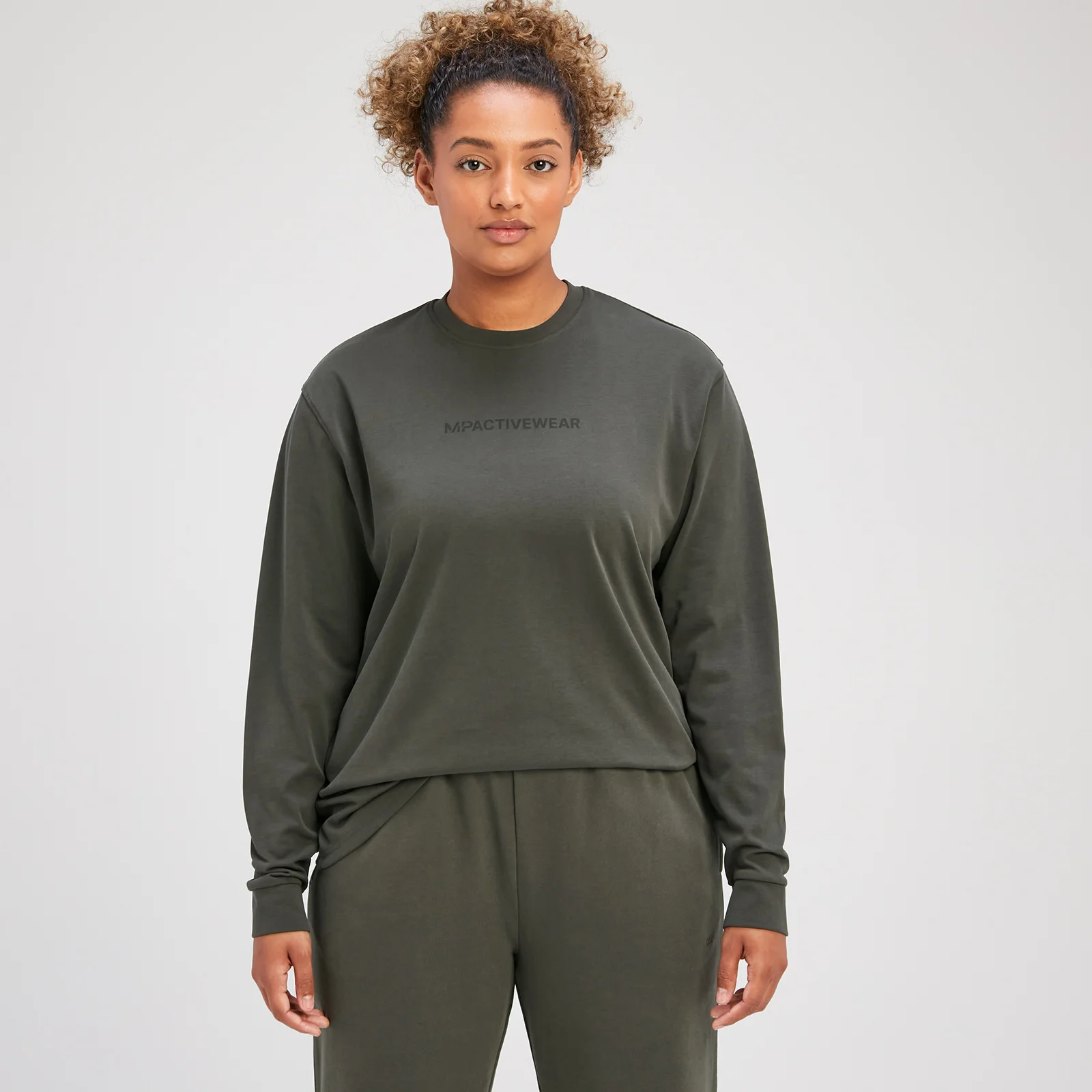 MP レディース レスト デー オーバーサイズ ロングスリーブ Tシャツ - トープ グリーン - XS 画像 1
