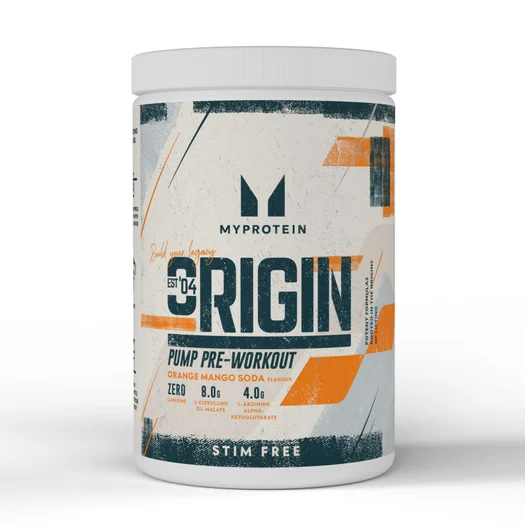 Origin カフェインフリー プレワークアウト - 30食分 - オレンジマンゴーソーダ