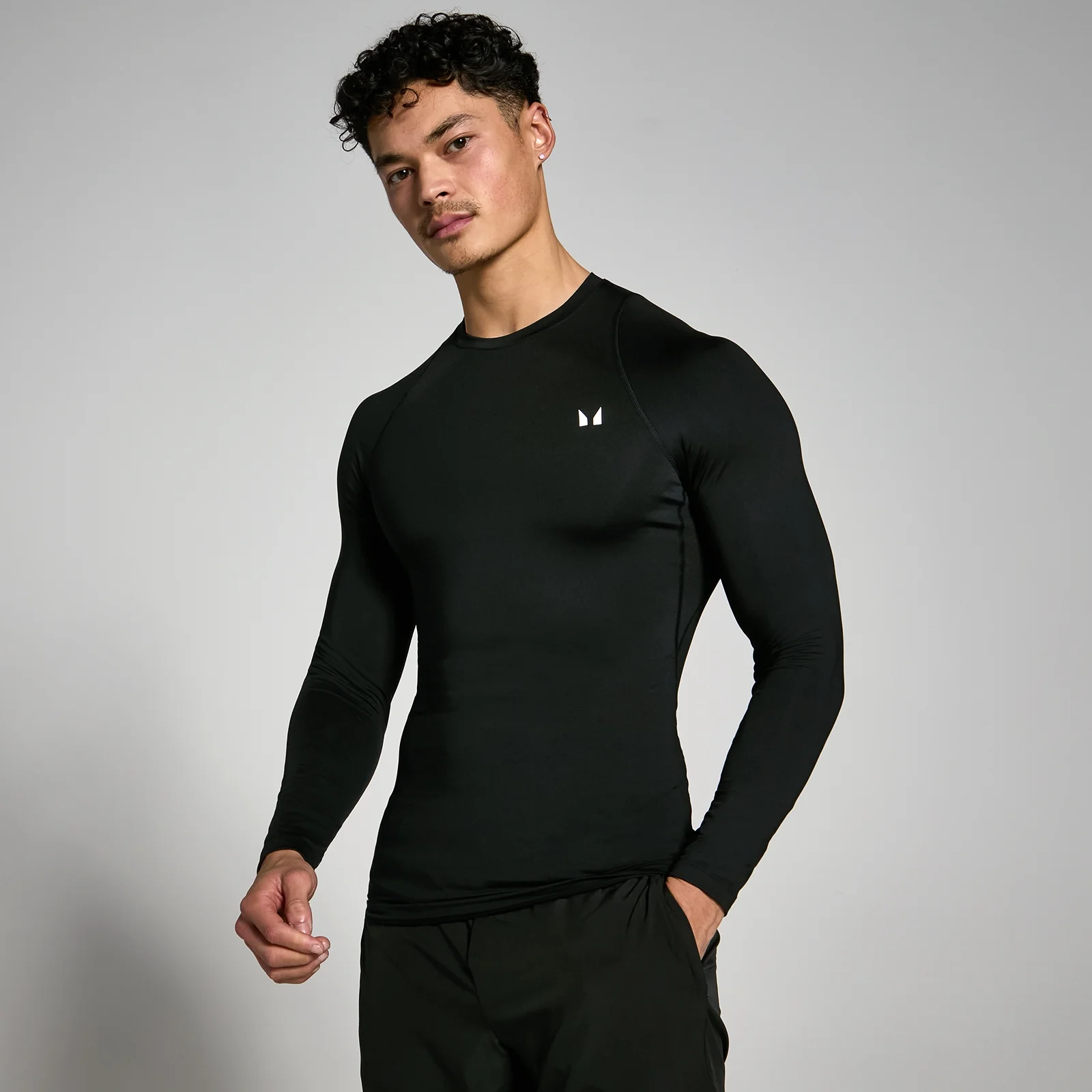 MP メンズ トレーニング ロングスリーブ ベースレイヤー - ブラック - XS 画像 1