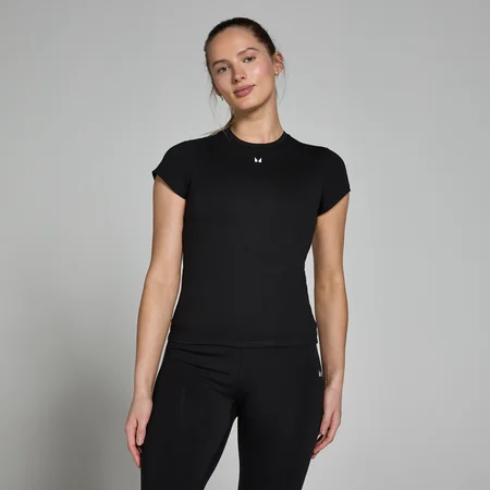MP レディース ベーシック ボディ フィット ショートスリーブ Tシャツ - ブラック