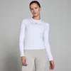 MP レディース ベーシック ボディ フィット ロングスリーブ Tシャツ - ホワイト