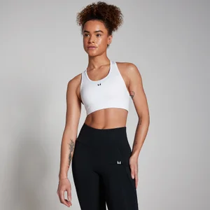 MP レディース トレーニング レーサーバック スポーツ ブラ - ホワイト - Size M