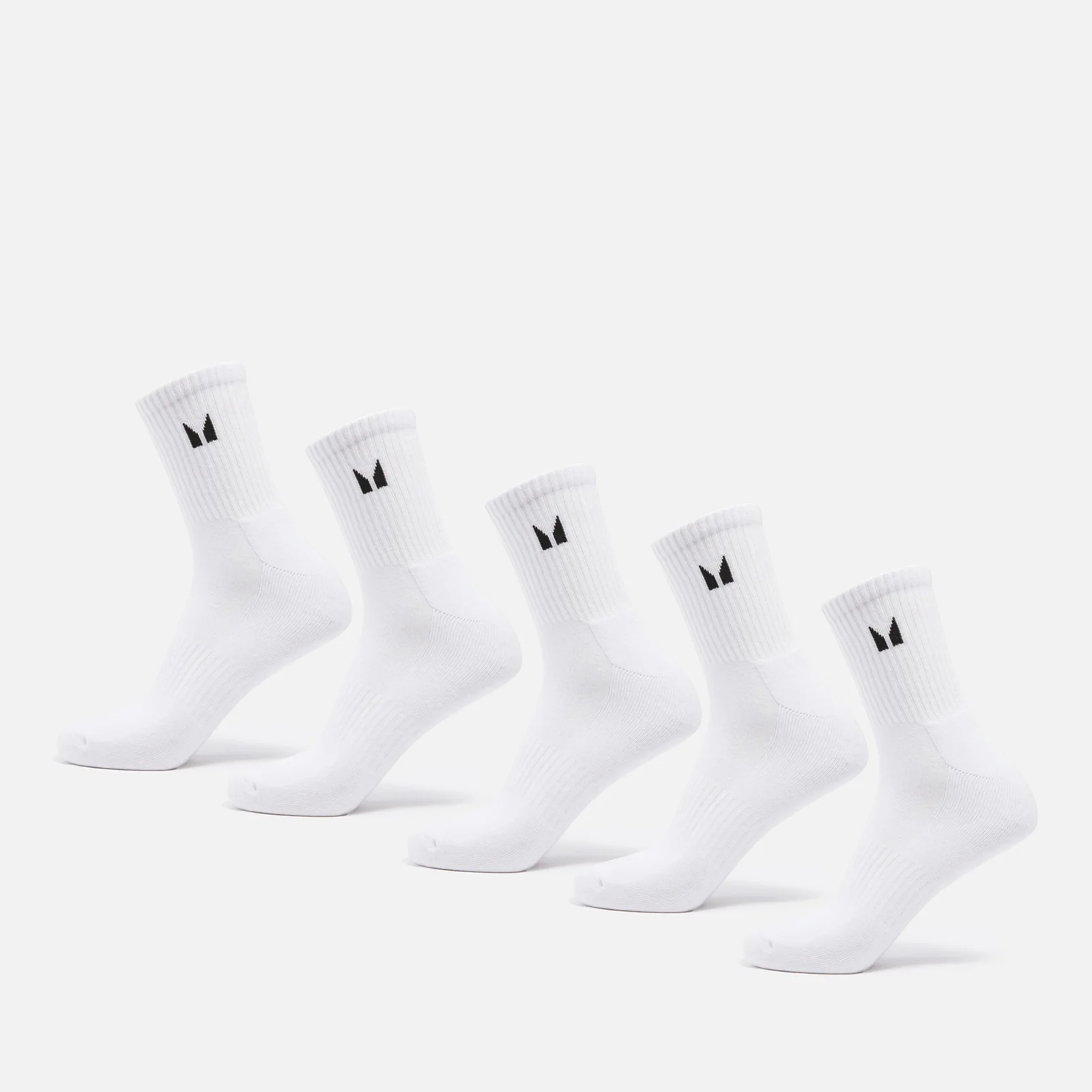 MP Unisex Crew Socks (5 Pack) - White - UK 2-5 画像 1