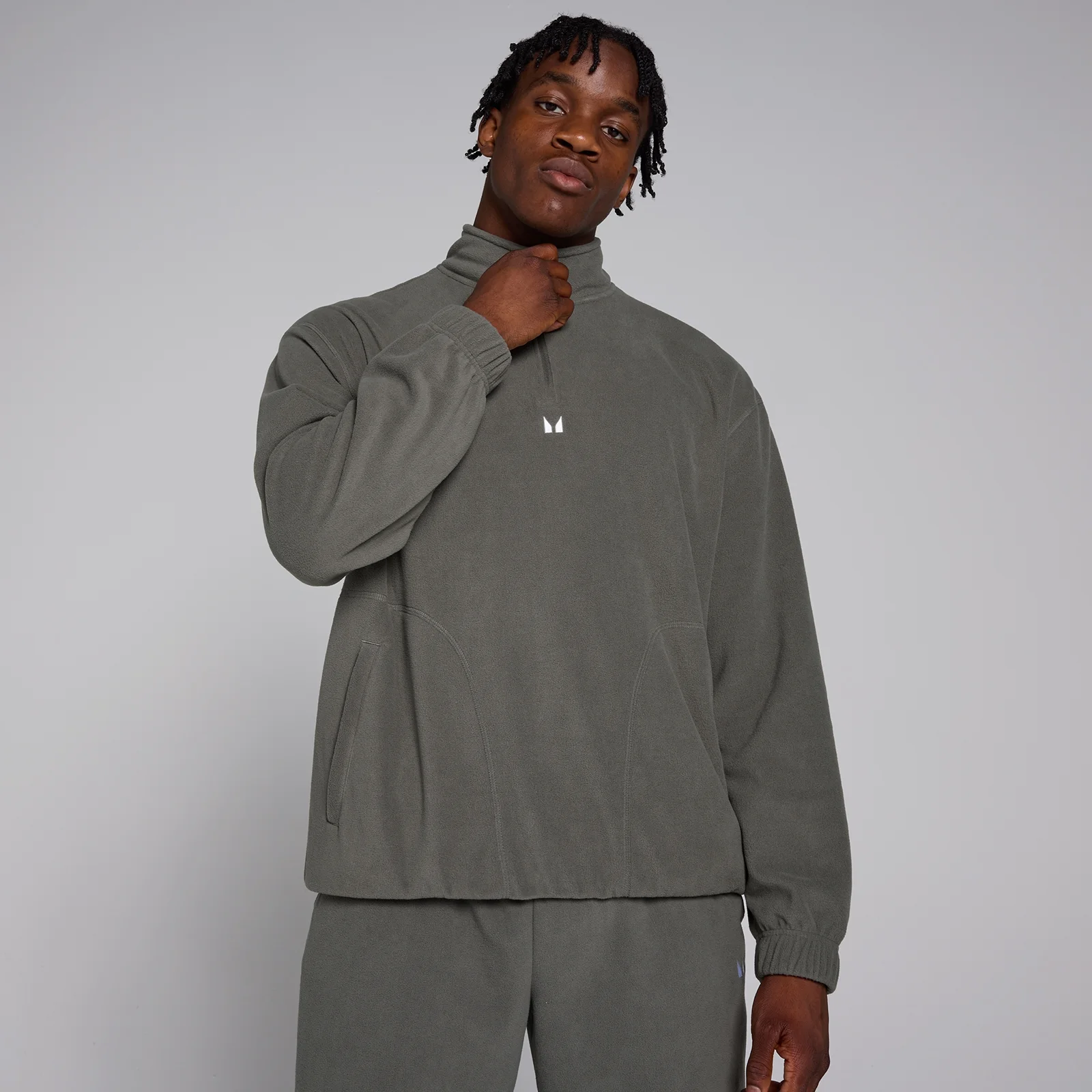 MP メンズ 1/4ジップ フリース - ガンメタル - XS 画像 1