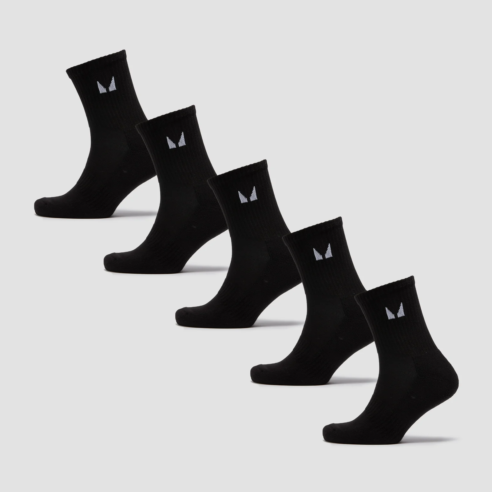 MP Unisex Crew Socks (5 Pack) - Black - UK 6-8 画像 1