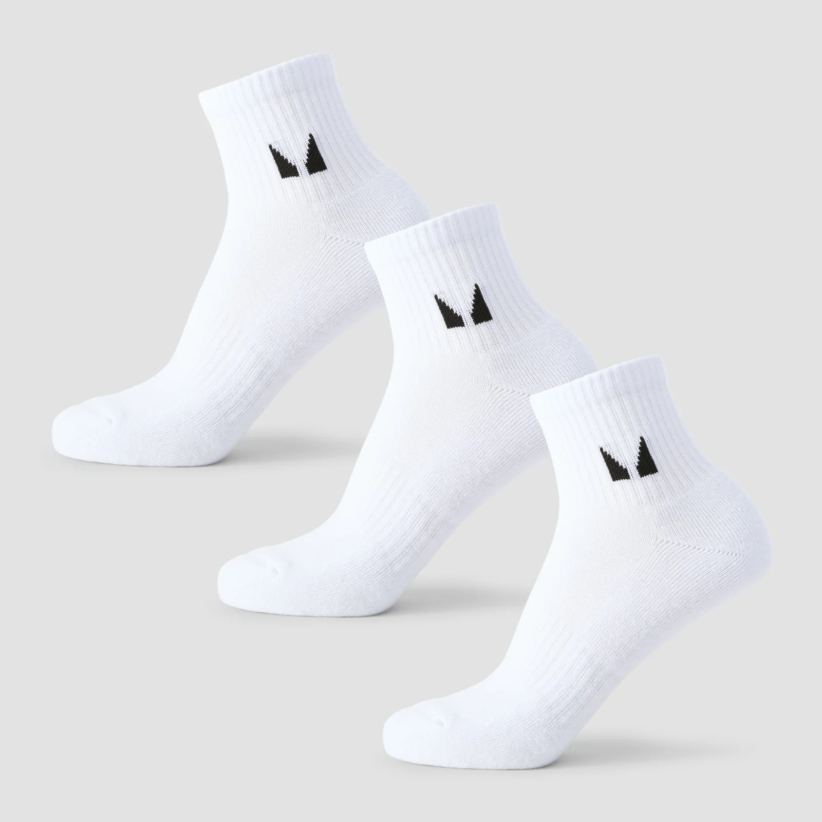 MP Unisex Ankle Socks (3 Pack) - White - UK 2-5 画像 1