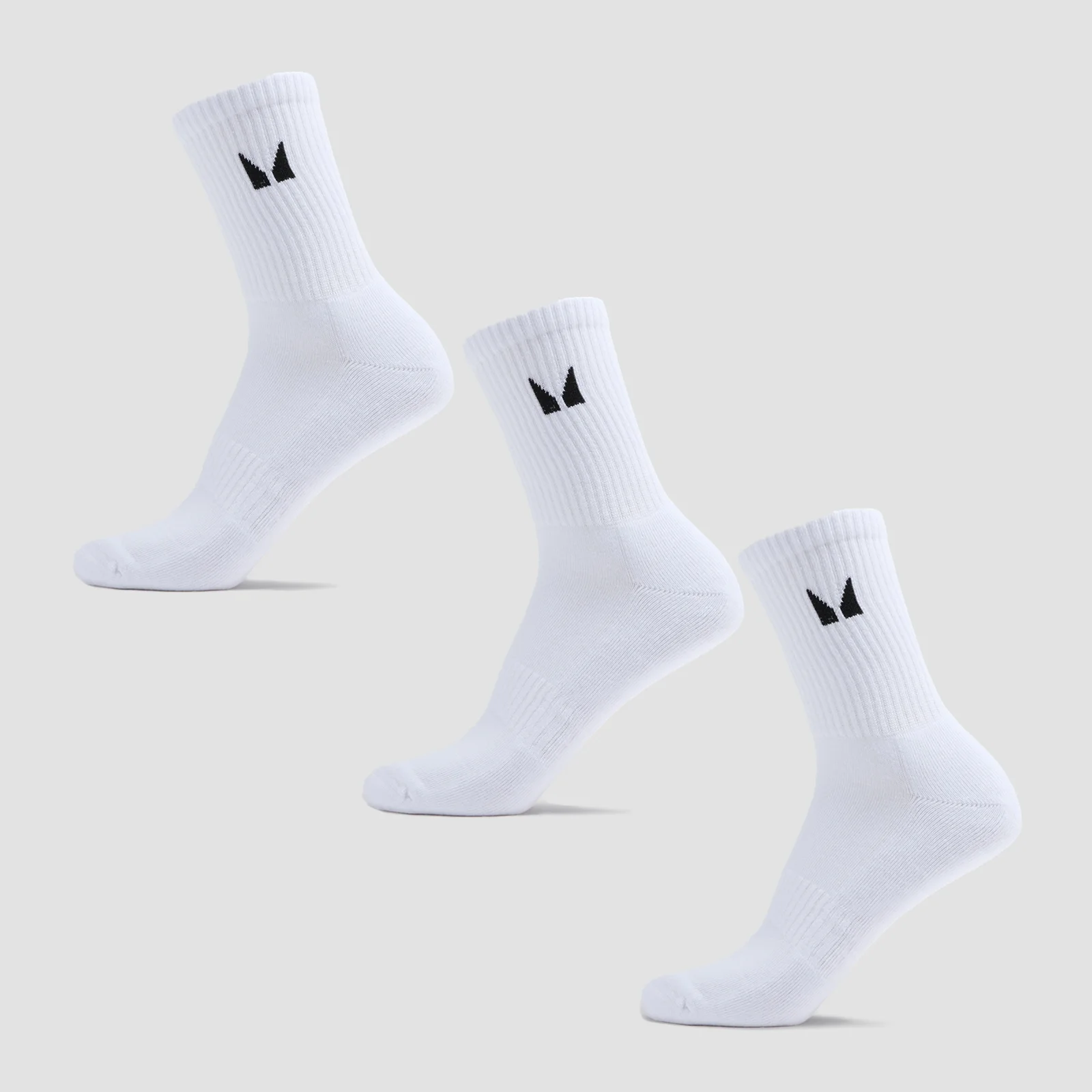 MP Unisex Crew Socks (3 Pack) - White - UK 9-11 画像 1