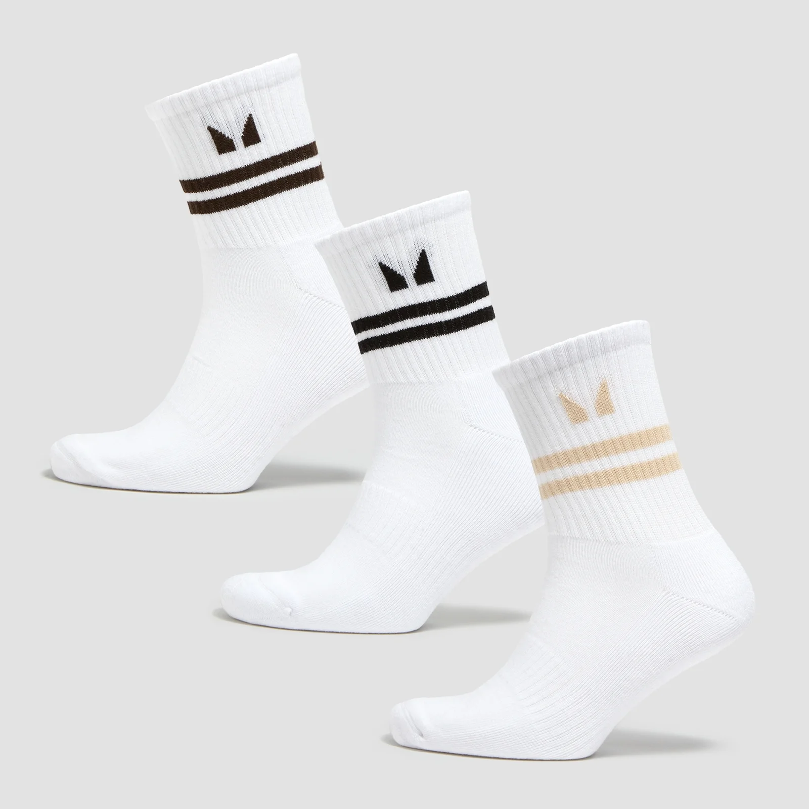 MP Tatiana 3pk Crew Socks - White/Coffee - UK 6-8 画像 1
