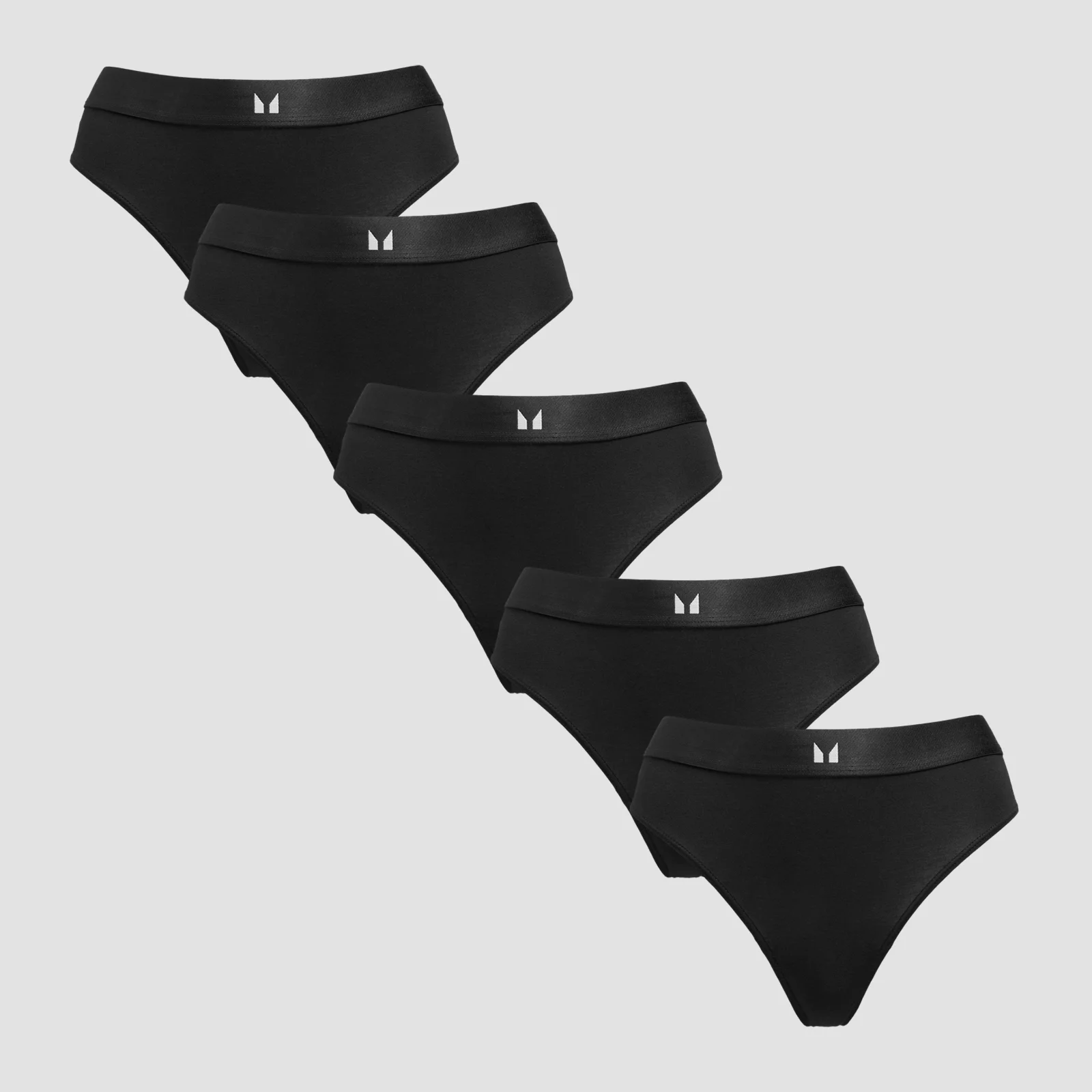 MP Women's Mid Rise Thong (5 Pack) - Black - M 画像 1