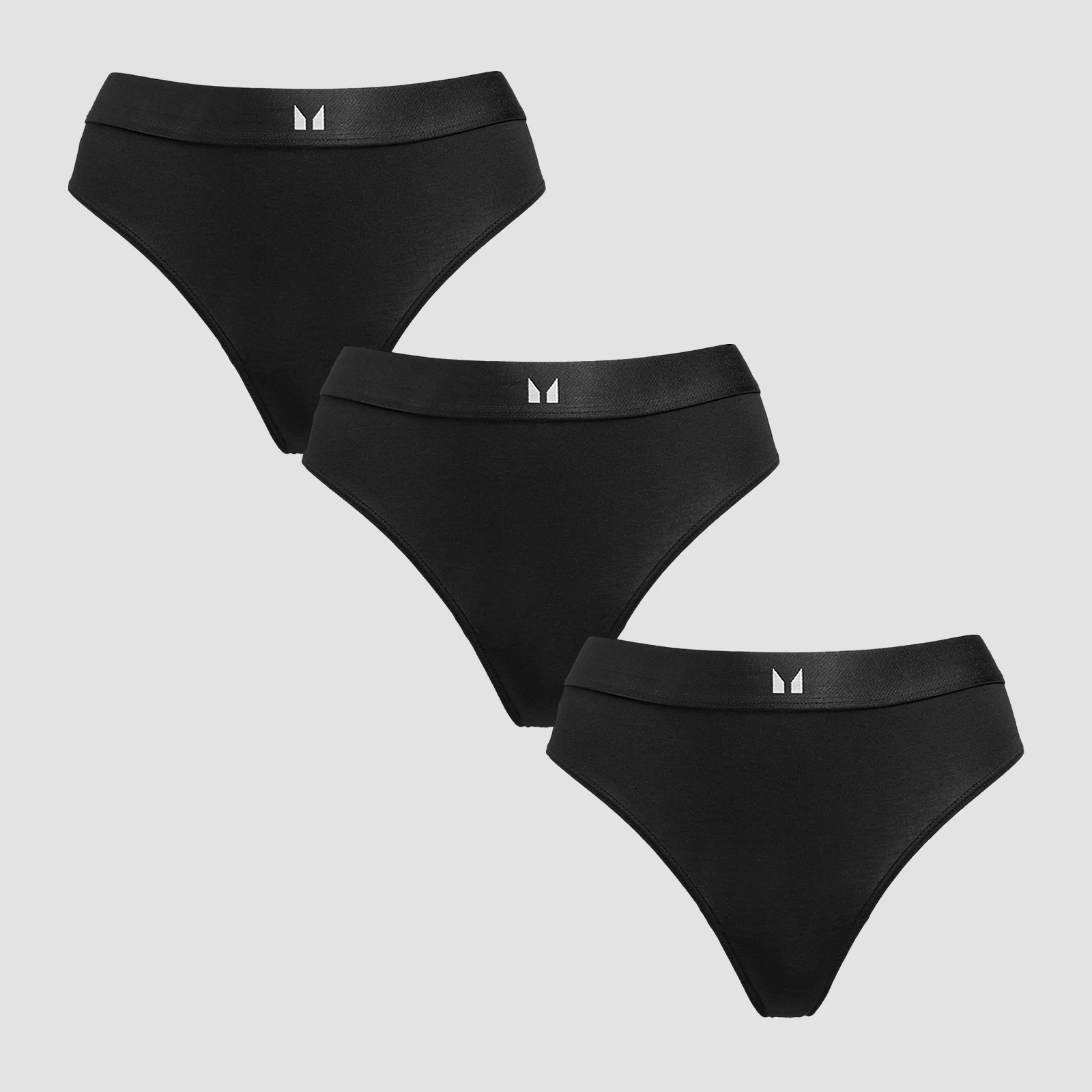 MP Women's Mid Rise Thong (3 Pack) - Black - S 画像 1