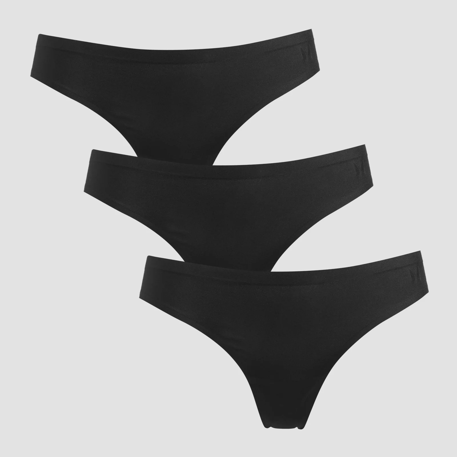 MP Women's Mid Rise No VPL Thong (3 Pack) - Black - L 画像 1