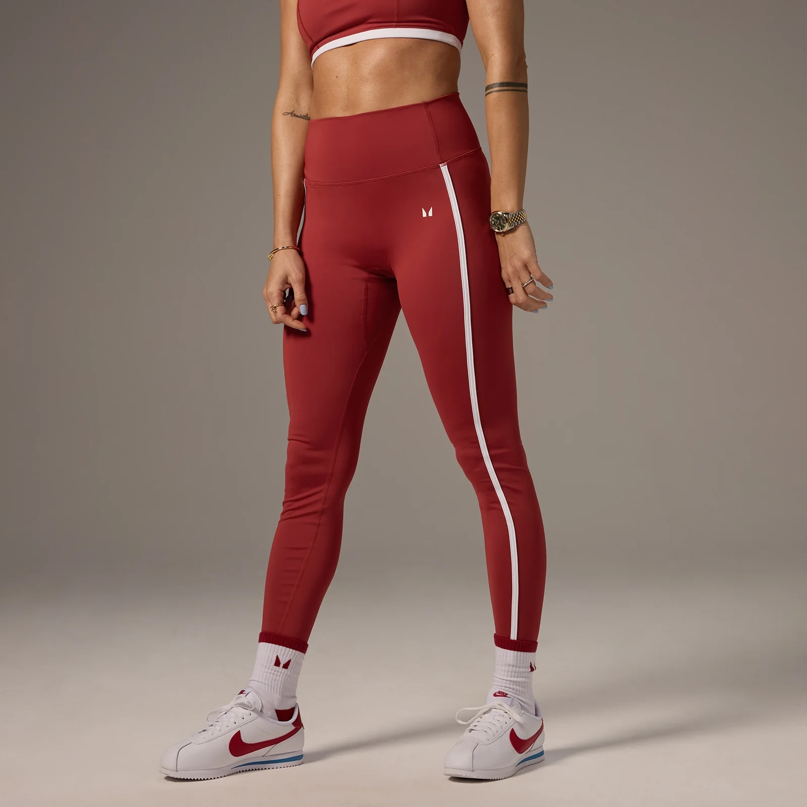 MP X Tatiana コントラスト ストライプ レギンス - ウォッシュドラスト - XS 画像 1