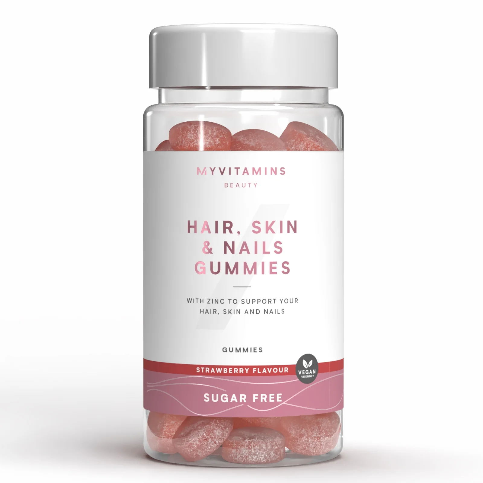 ヘアー スキン&ネイル グミ - 60gummies - シュガーフリー ストロベリー 画像 1