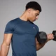 MP メンズ グリッド トレーニング Tシャツ - ダークブルー