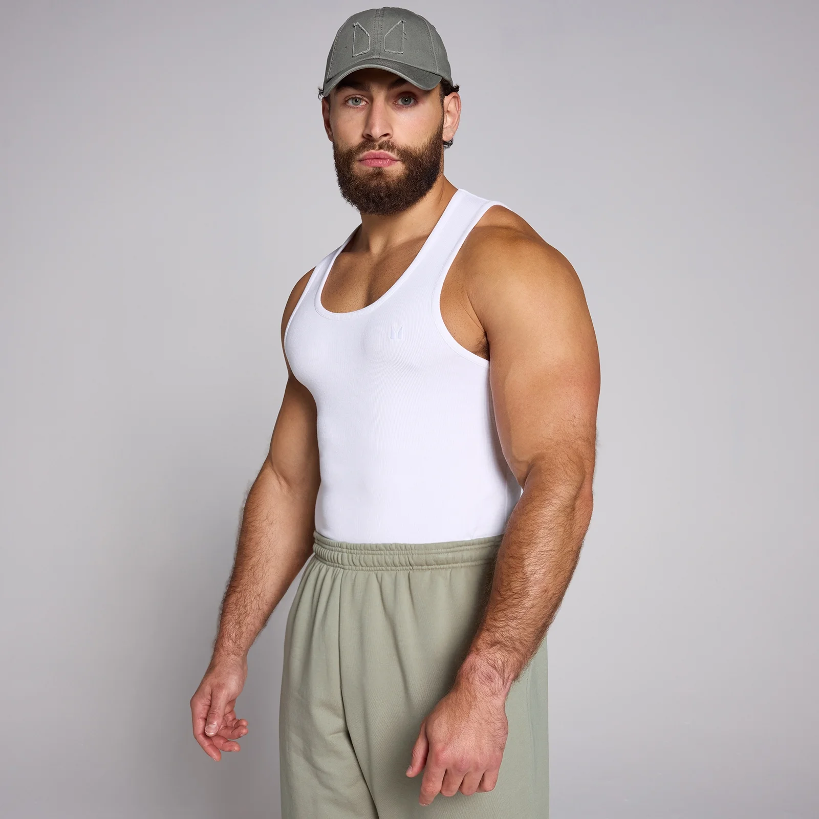 MP Men's Lift Ribbed Muscle Fit Tank - White - XS 画像 1