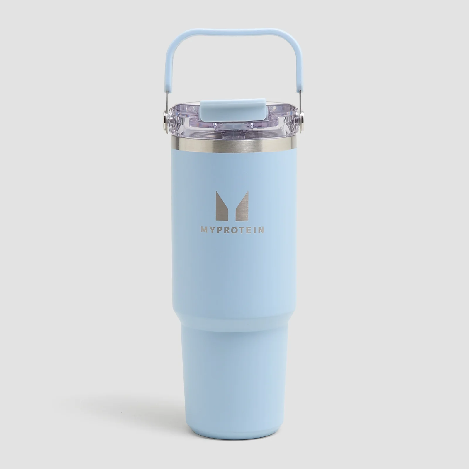 Myprotein リサイクルメタル トップハンドル ストローボトル 900ml - ベビーブルー 画像 1