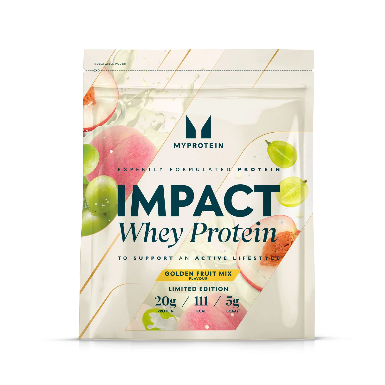 Impact ホエイ プロテイン - 250G - 8食分 - ゴールデンフルーツミックス 画像 1