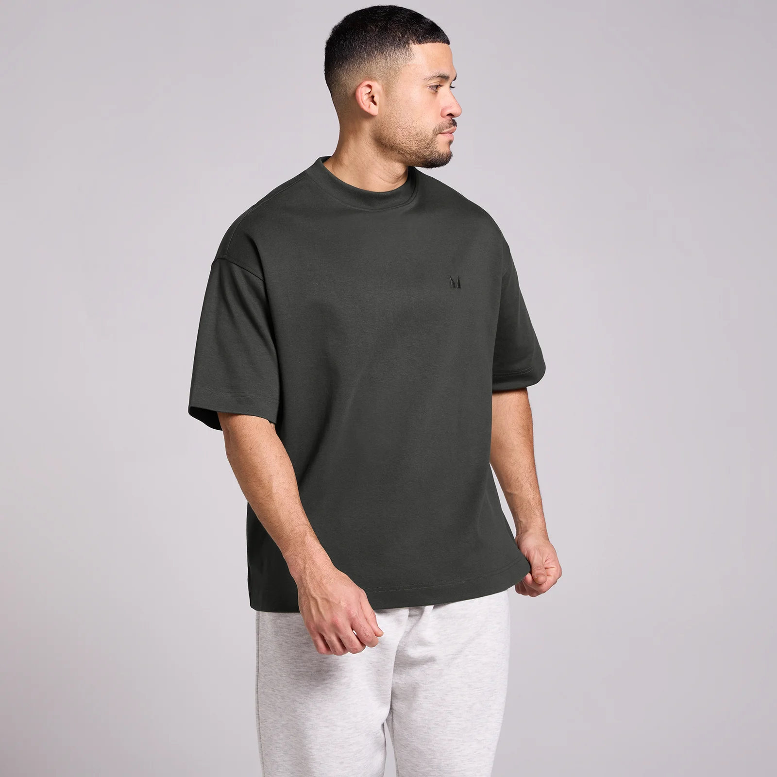 MP メンズ オーバーサイズコットンTシャツ - ウォッシュドブラック - XS 画像 1