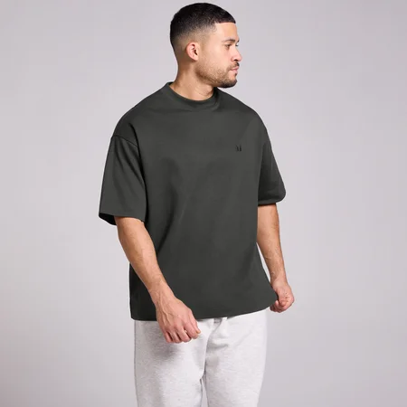MP メンズ オーバーサイズコットンTシャツ - ウォッシュドブラック