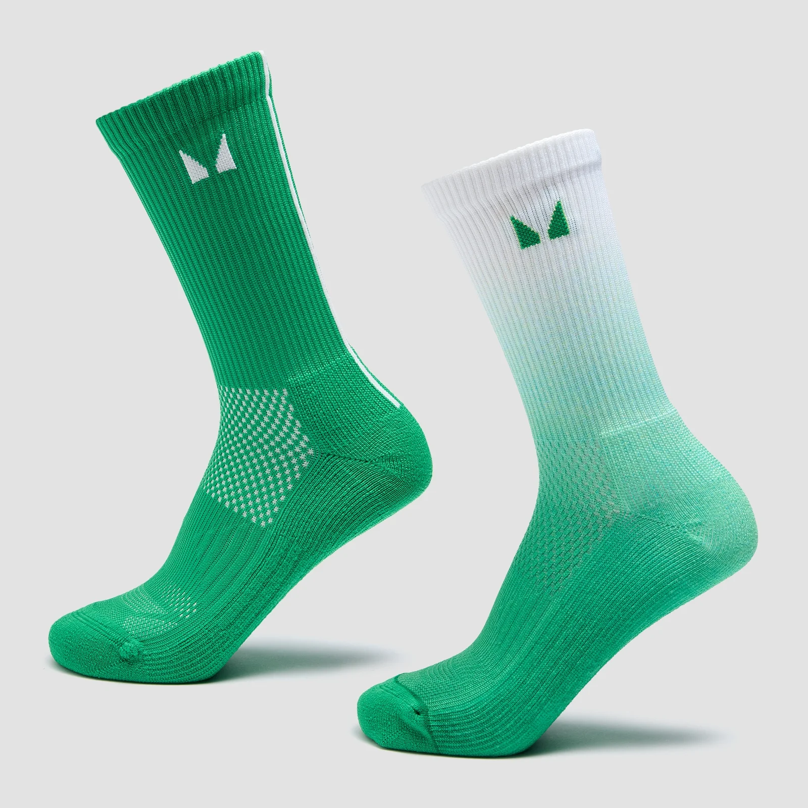MP ランニングソックス(2足セット)- オンブレゼスティグリーン/ライトライムストライプ - UK 2-5 画像 1