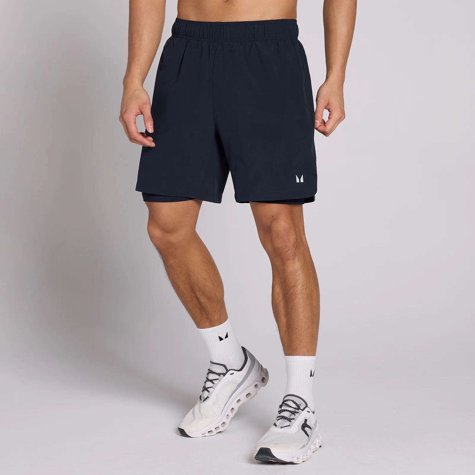MP Men's 7" 2-in-1 Training Shorts - Dark Navy - S 画像 1