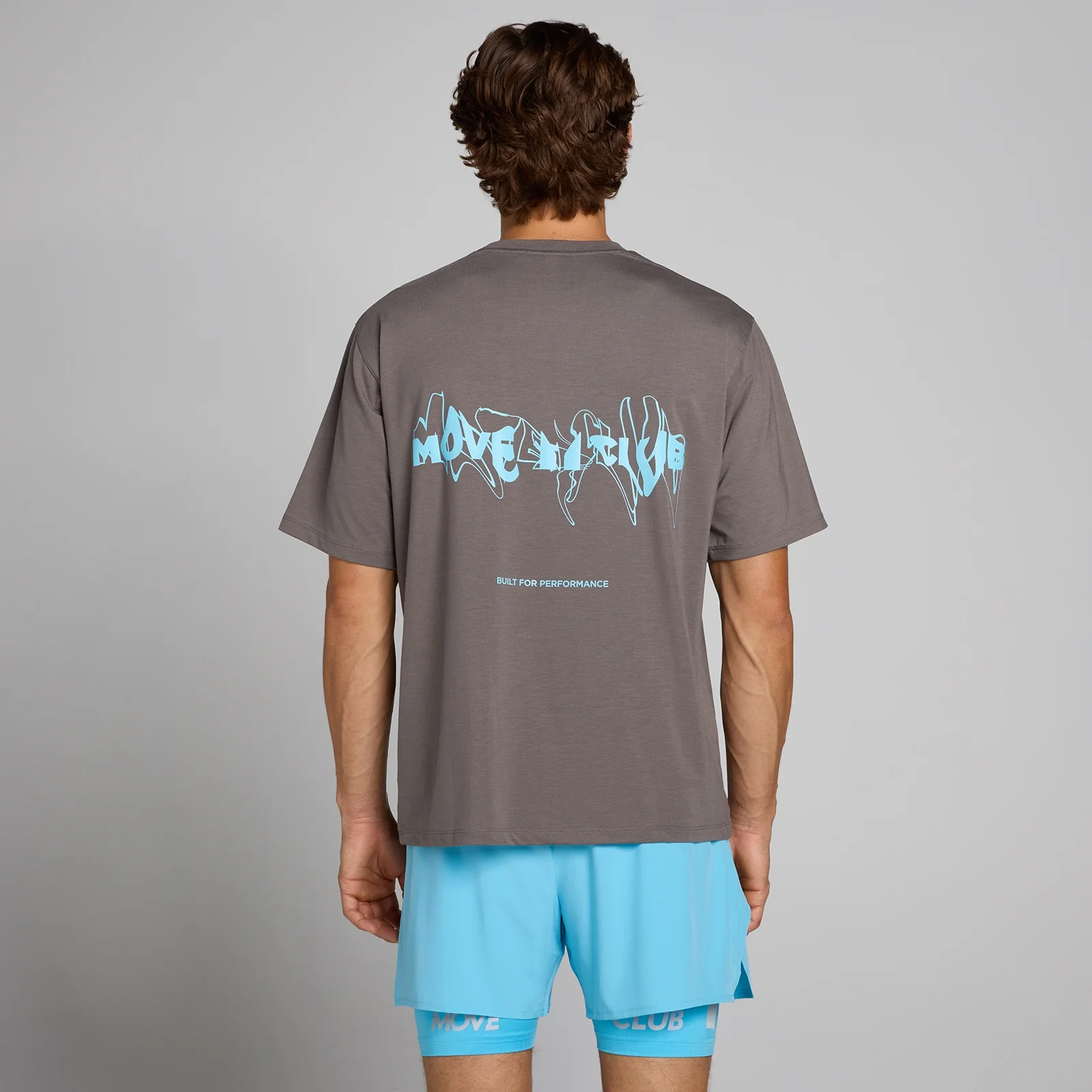MP メンズ ハイブリッド オーバーサイズ グラフィック Tシャツ - アッシュグレー - XS 画像 1