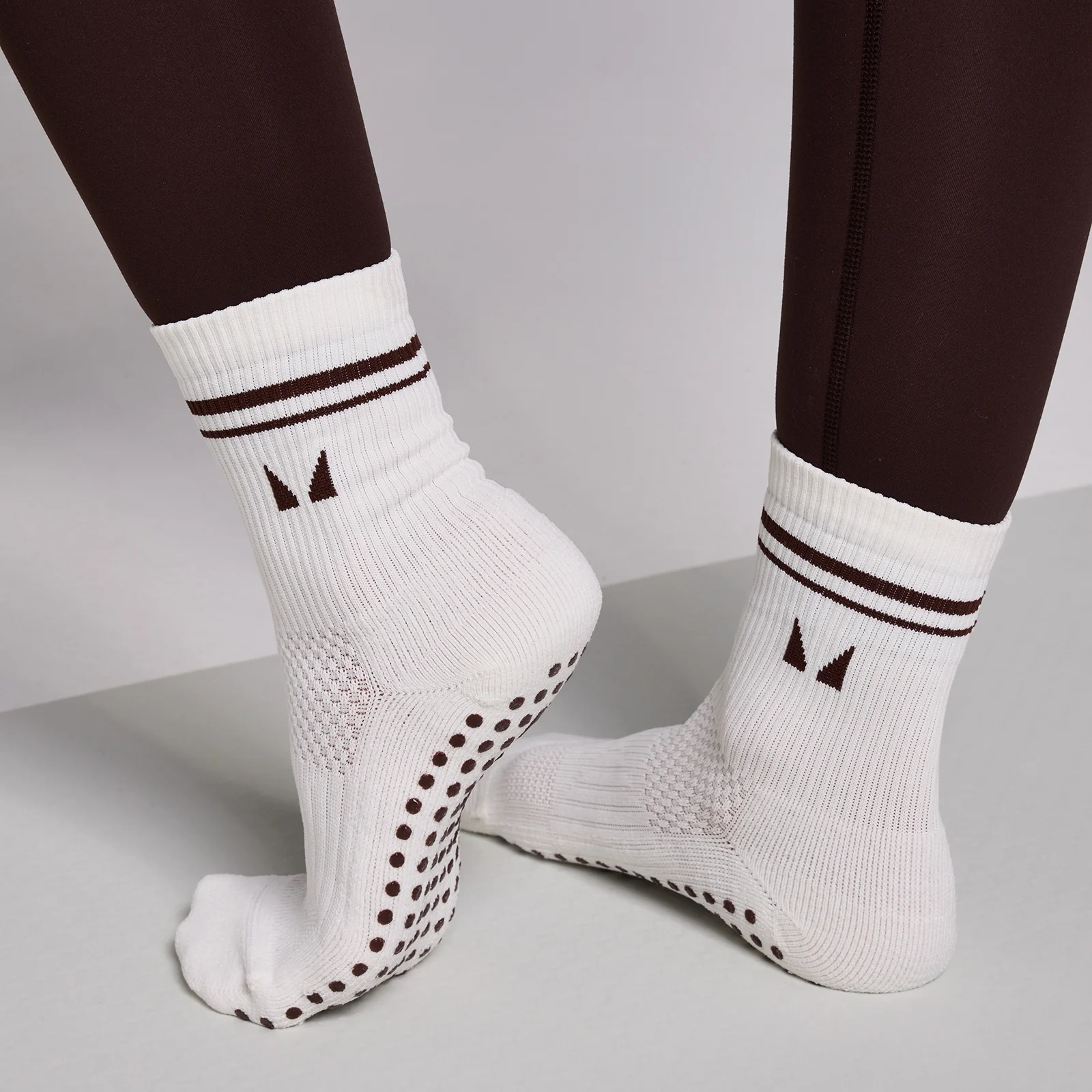 MP Pilates Socks (2 pack) - Cocoa/Pearl - UK 2-5 画像 1