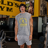 MP X Gold's Men's ウォッシュド グラフィック オーバーサイズタンク - スティールブルー